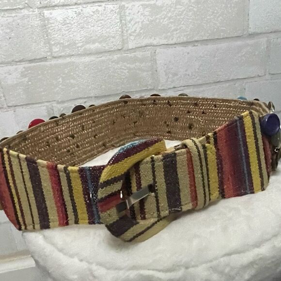 Unique Multicolored Button Belt with Women Back Stretchy (35” total length) OOAC - Picture 8 of 12